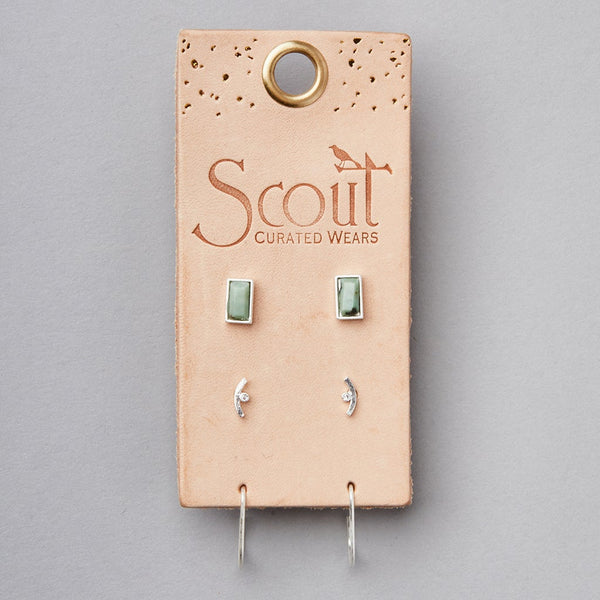 Courtney Stud Trio AfricanTurq Silver