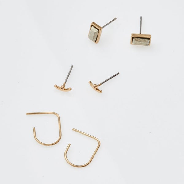 Courtney Stud Trio Gold Pyrite