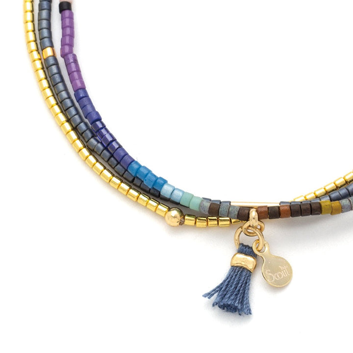 Miyuki Bracelet Trio Dark Multi + Gold