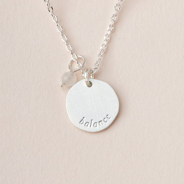 Intention Charm Necklace Moonstone + Silver