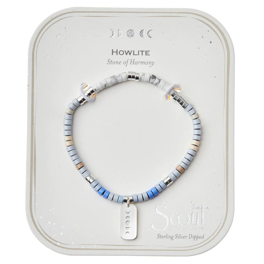 Intention Charm Bracelet Howlite Silver