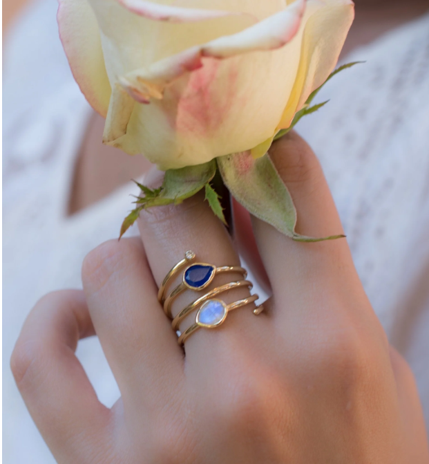 Melanie Ring Lapis Lazuli + Moonstone