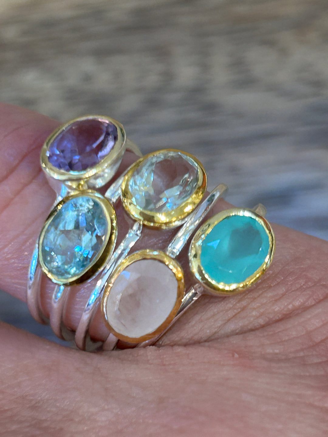 Alice Ring Teal Chalcedony