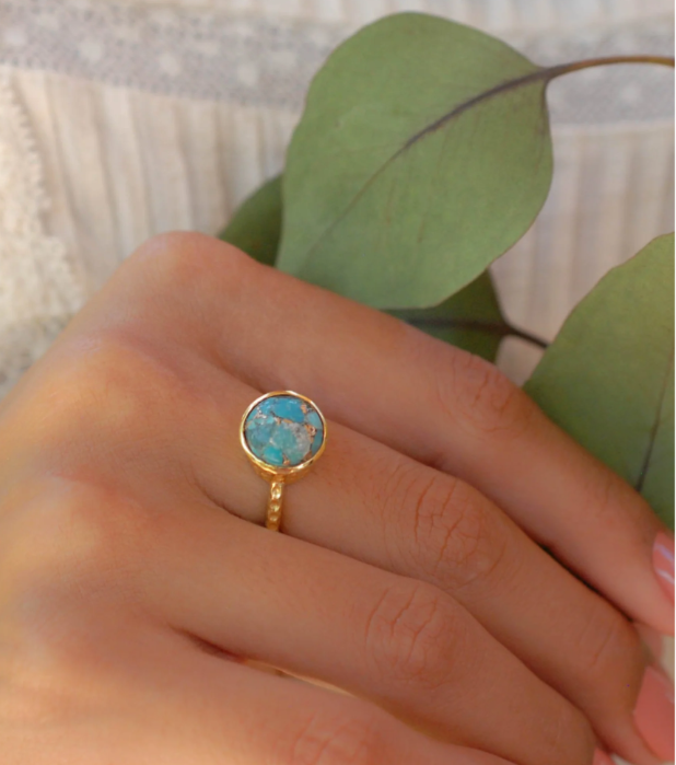 Marcela Ring Copper Turquoise + Gold