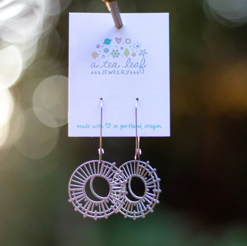 Sun and Moon Earrings Stainless Steel