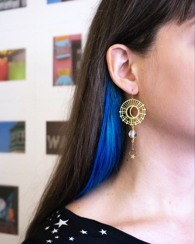 Sun + Moon Earrings Vintage