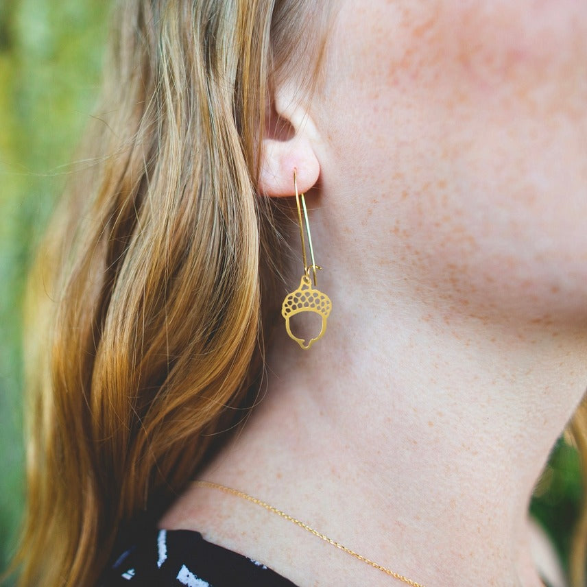 Acorn Earrings Gold