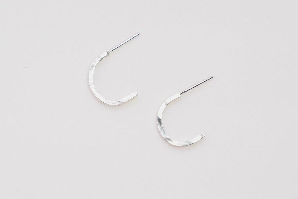 Branch Earrings Half Hoop Silver