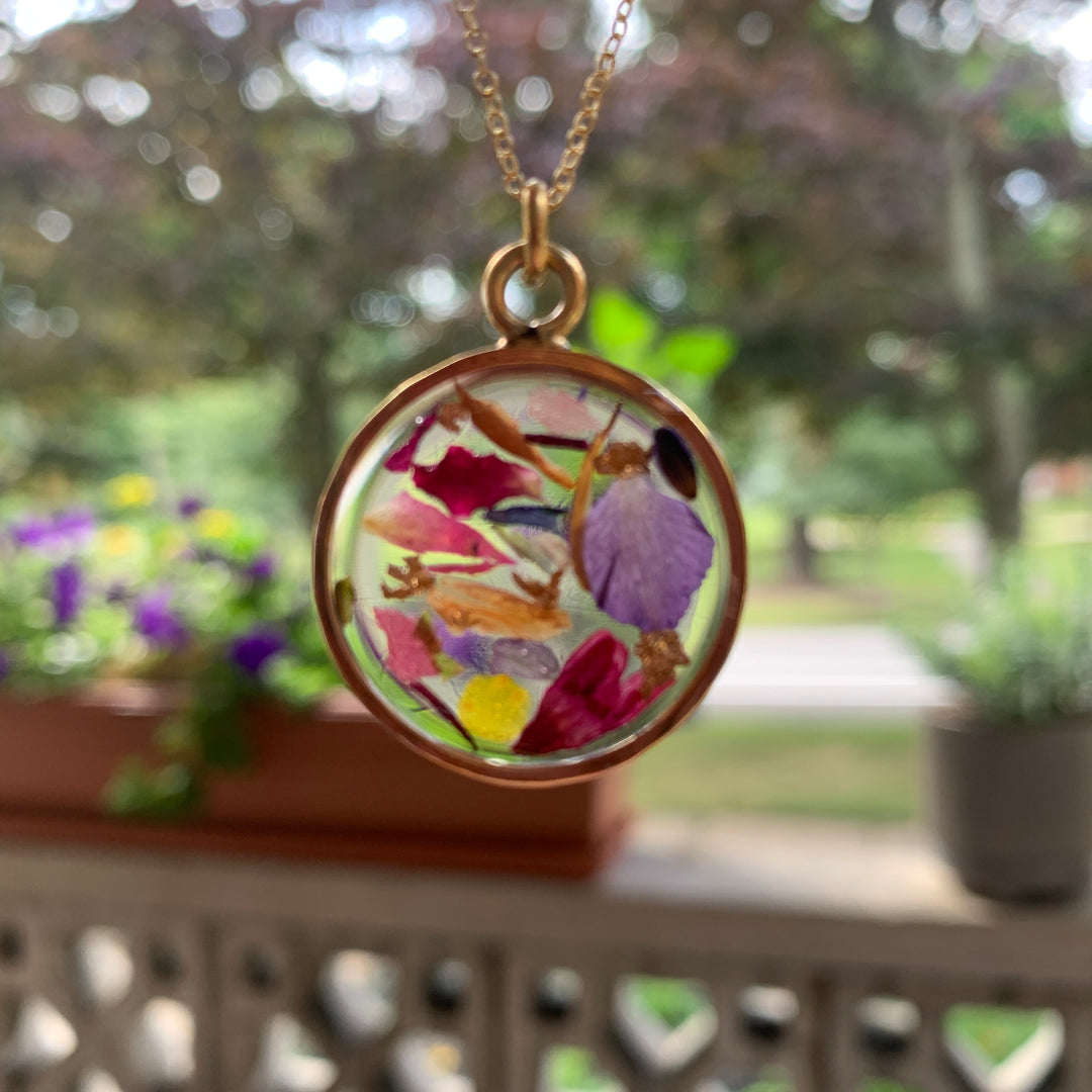 Garden Party Necklace Dried Flowers