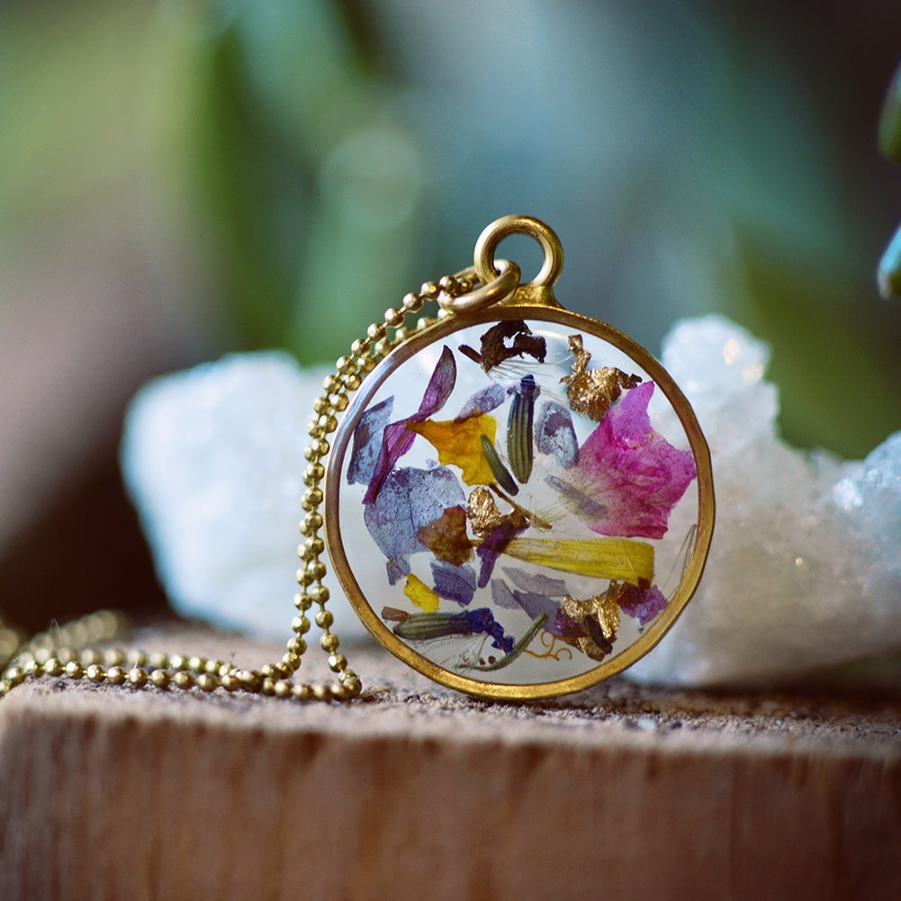 Garden Party Necklace Dried Flowers