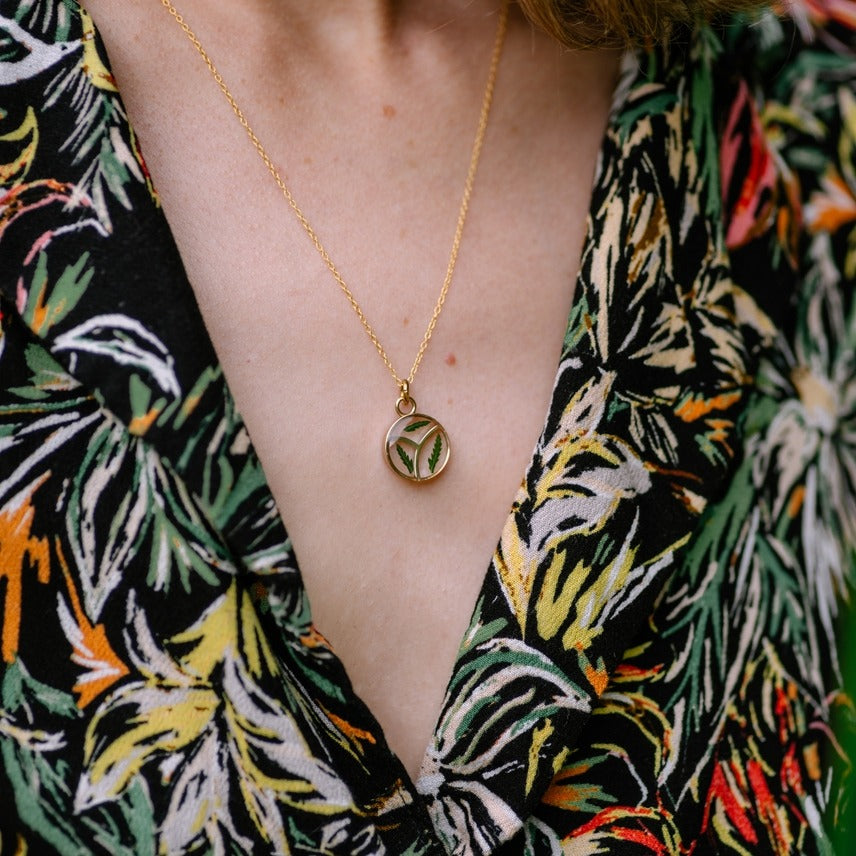 Pressed Fern Petals Necklace