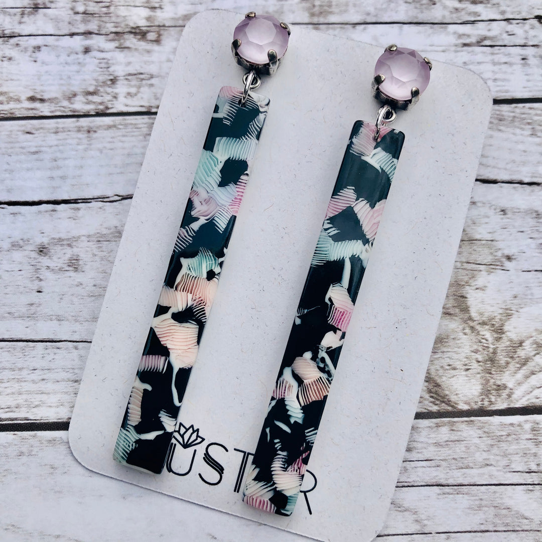 Powder Pink Stick Earrings