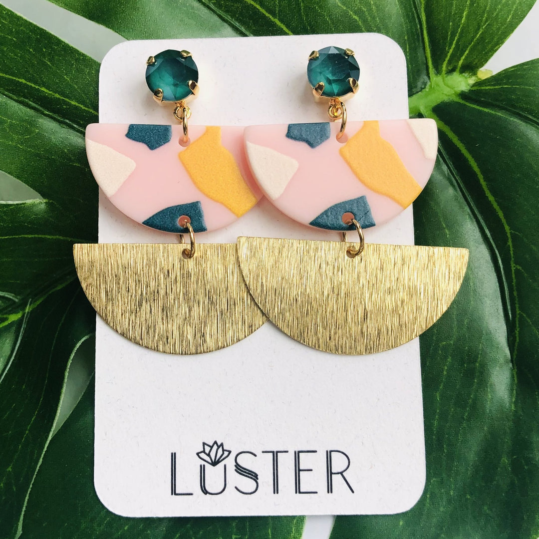 Pink & Green Earrings