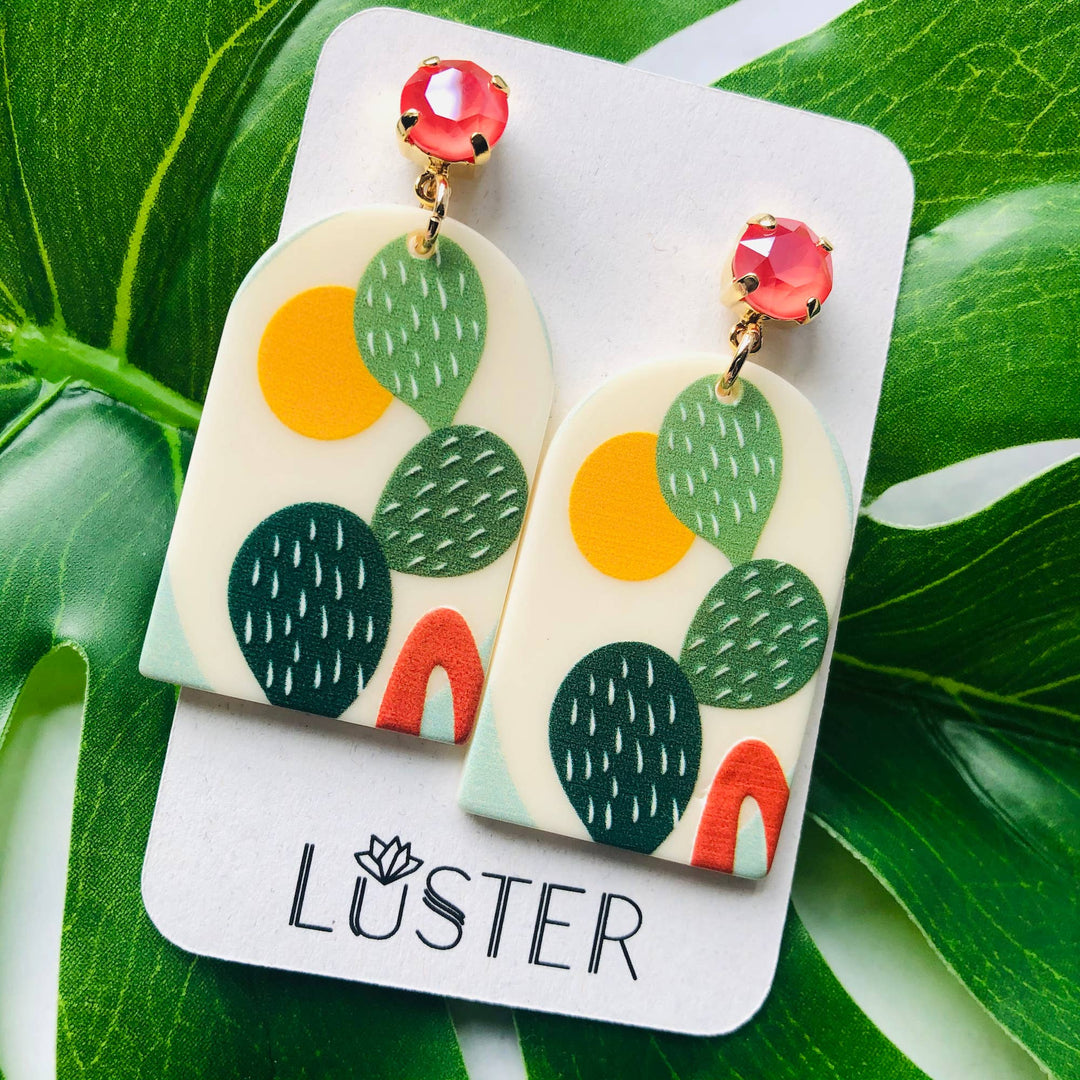 Happy Cactus Drop Earrings