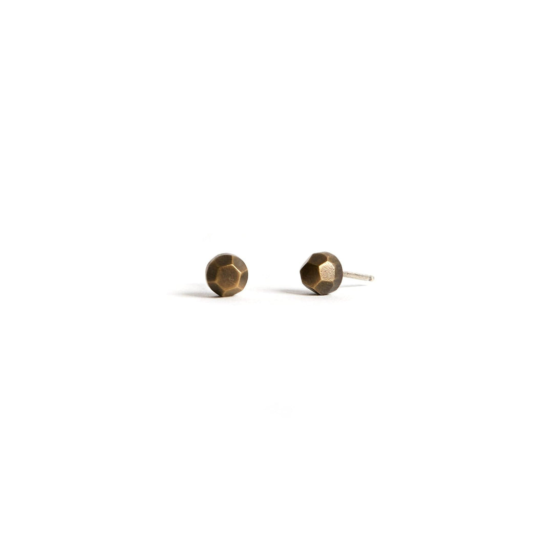 Faceted Studs Brass Work Patina