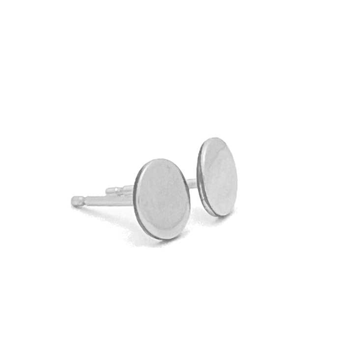 Circle Stud Earrings Silver