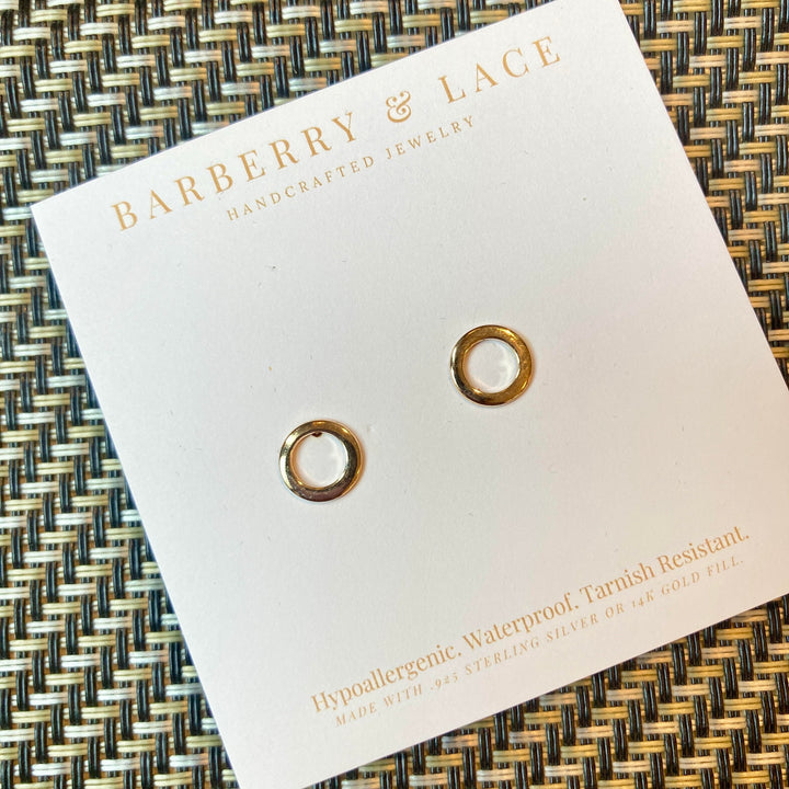 Open Circle Stud Earrings Gold