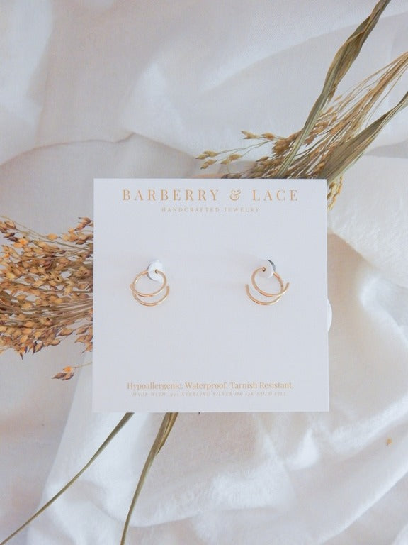 Twist-in Double Huggie Hoops Gold