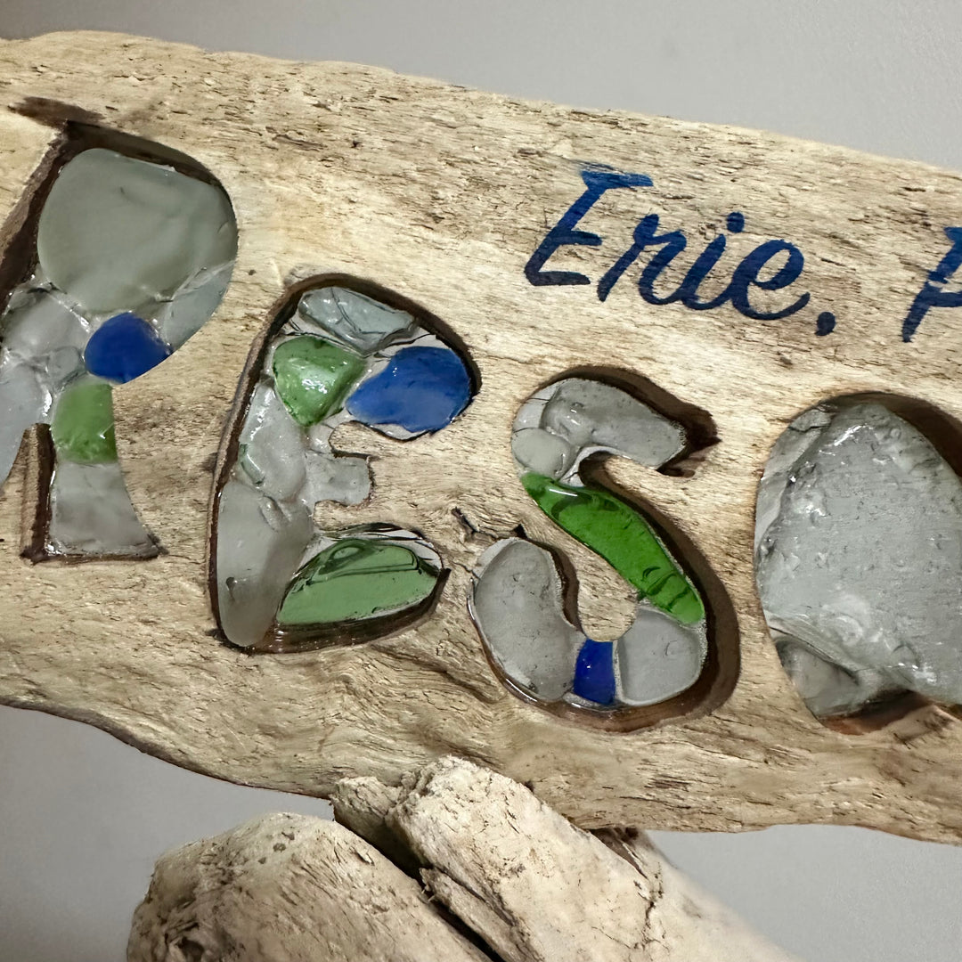 Driftwood + Beach Glass Presque Isle Stand Large