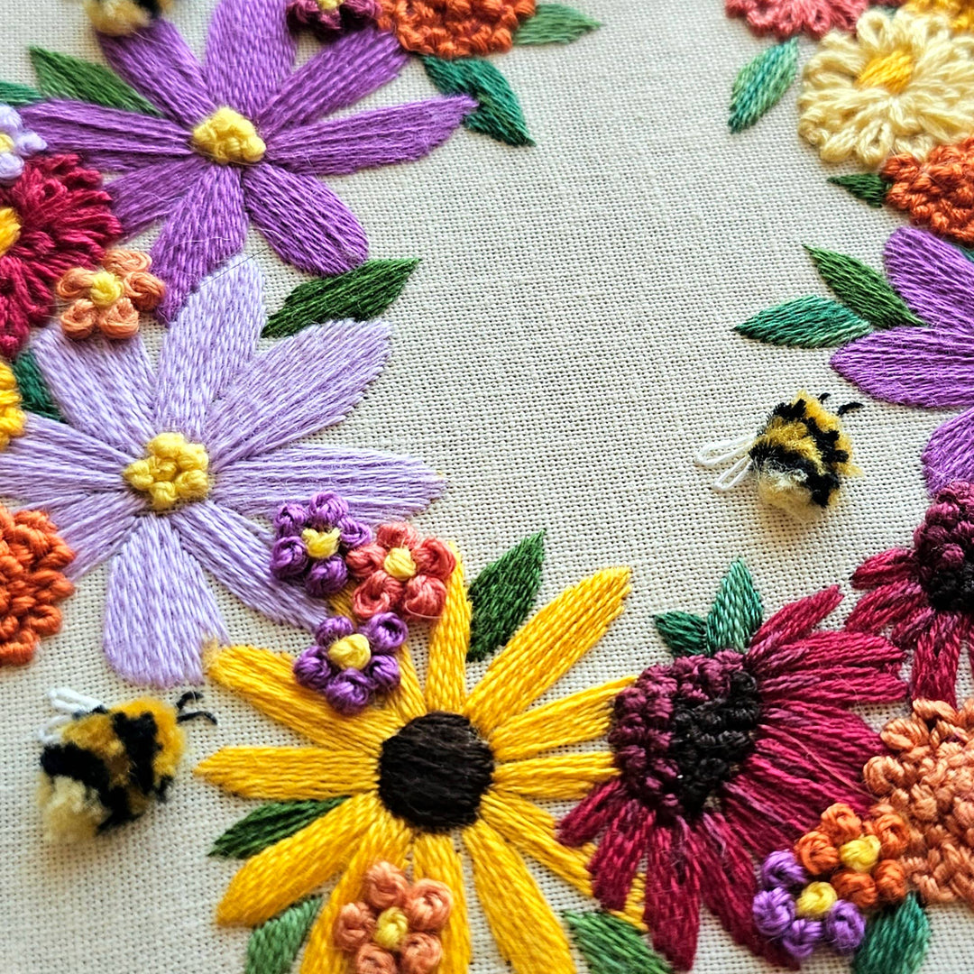 Bumblebee Bouquet Hand Embroidery Kit