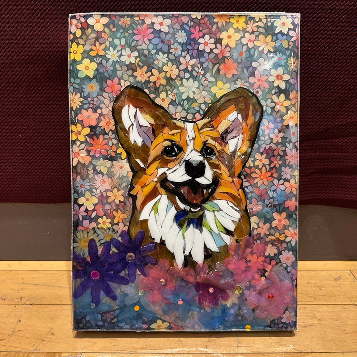 Corgi in Flowers Mosaic