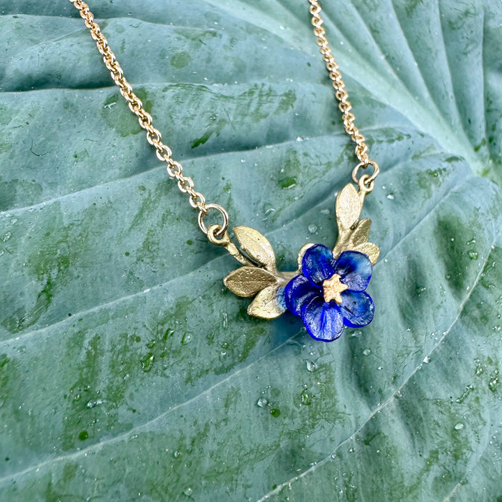 Blue Violet Bar Pendant Necklace