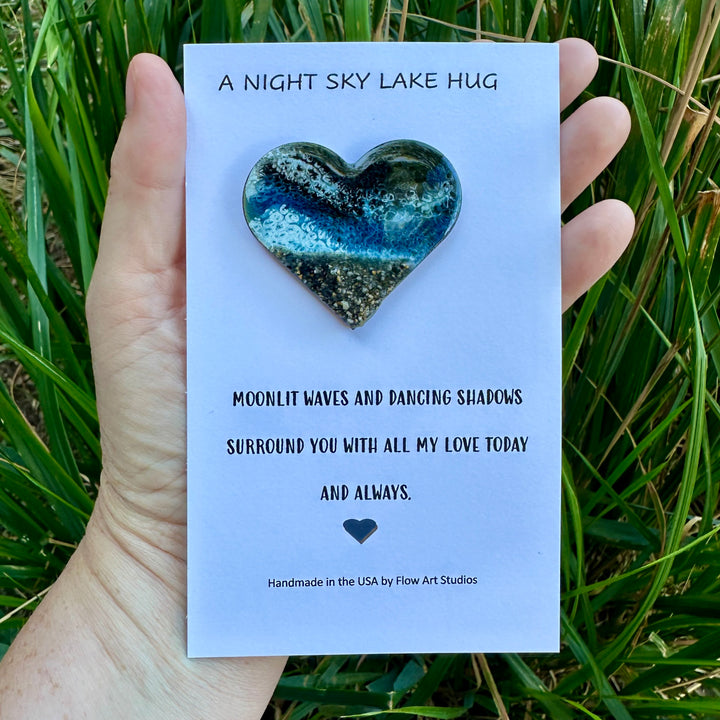 A Night Sky Lake Hug Card
