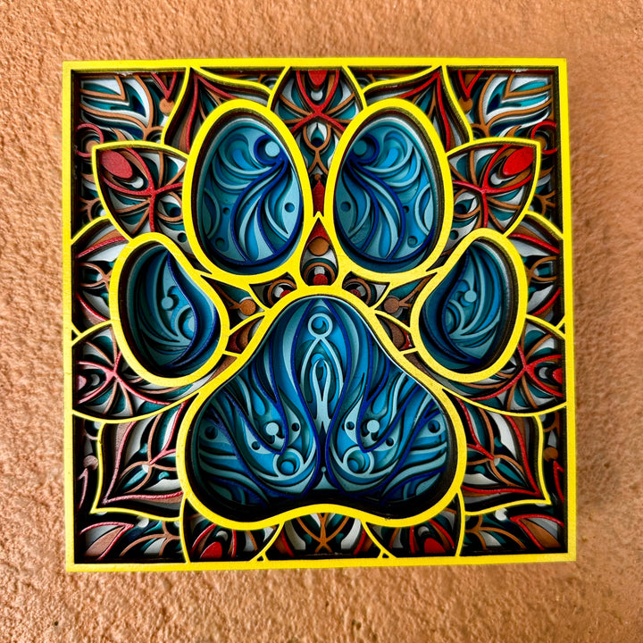 Layered Wood Paw Print