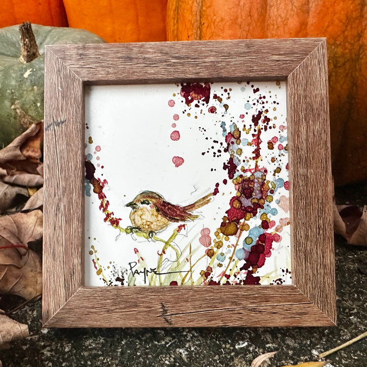 Little Bird in Autumn Mini Painting