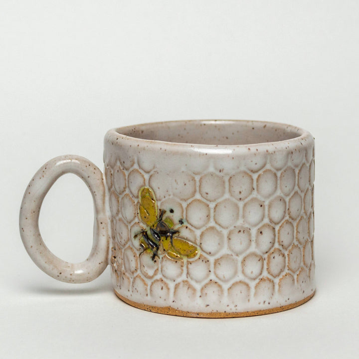 8 oz. Bee Pattern Ceramic White Mug