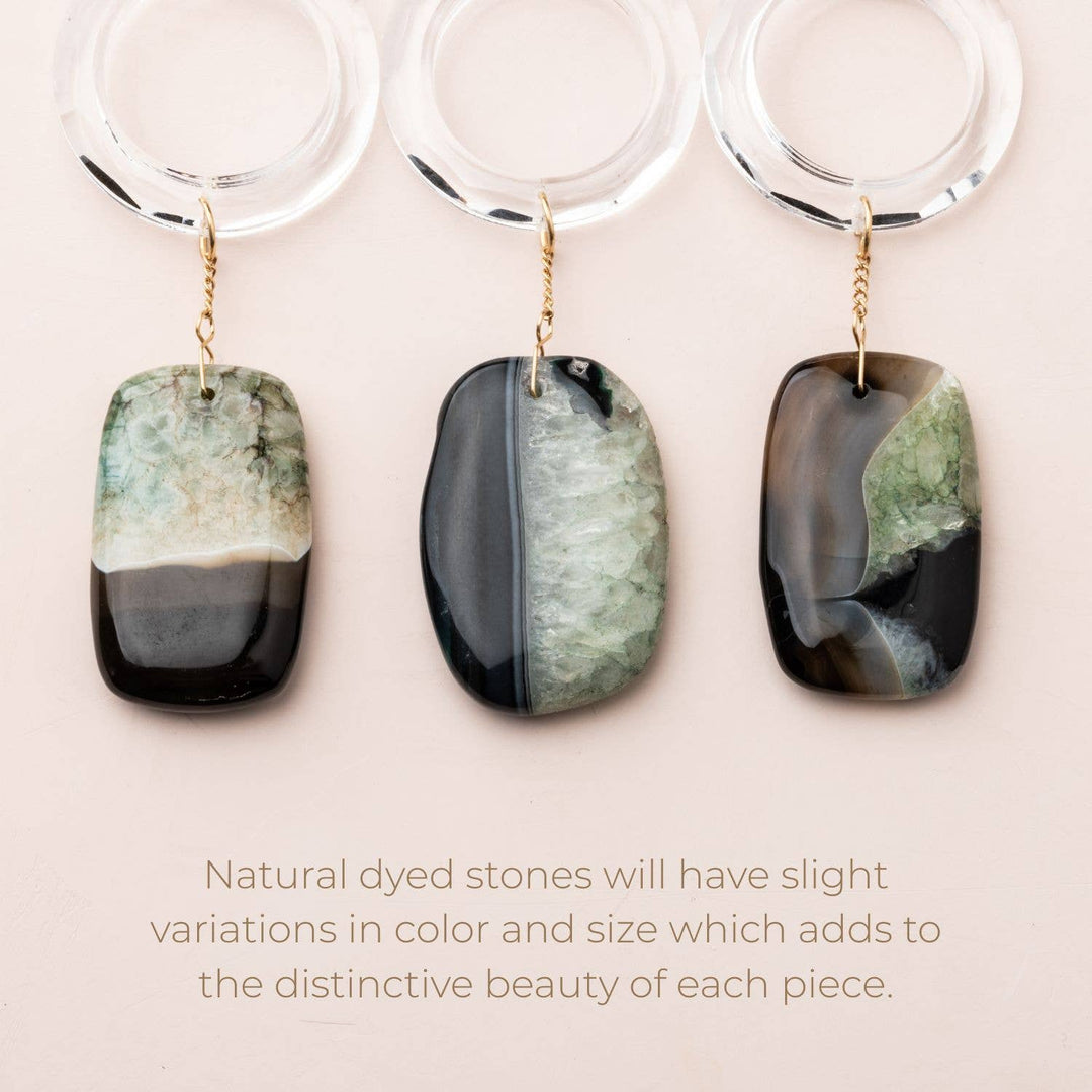 Stone Suncatcher - Sun Rays/Black/Blue Agate