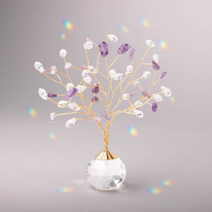 Suncatcher Tree of Life - Amethyst/Protection/Gold