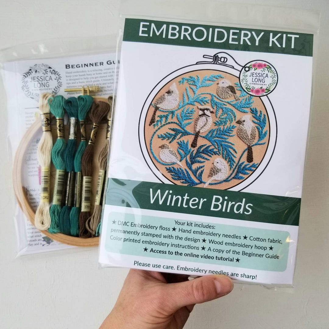 Winter Birds Hand Embroidery Kit