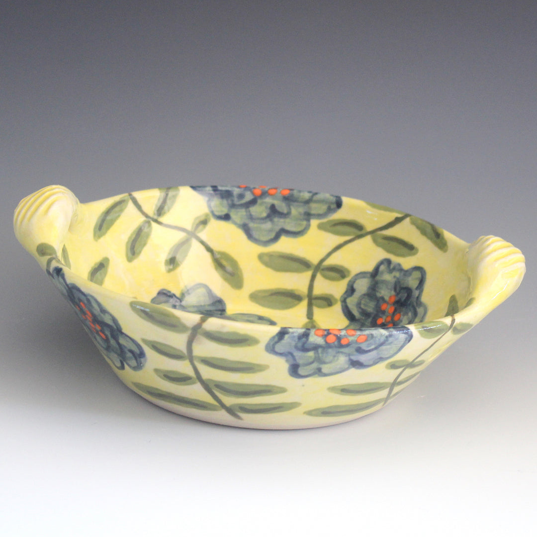 Small Yellow and Blue Flower Casserole