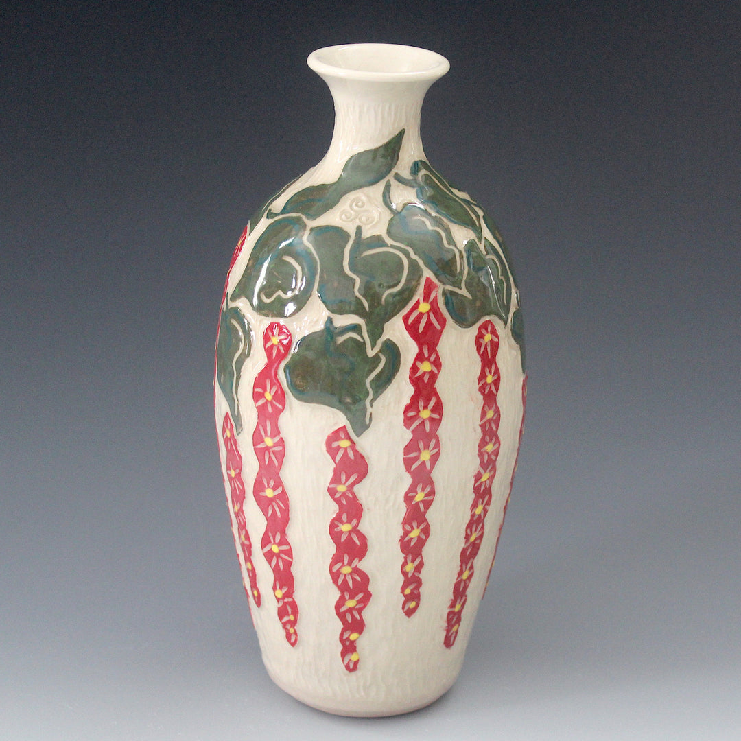 Red Wisteria Flower Vase