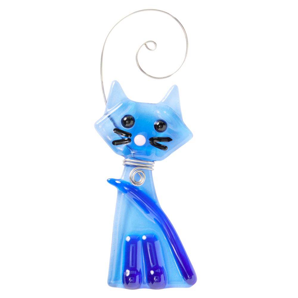 Kitty Cat Suncatcher Blue