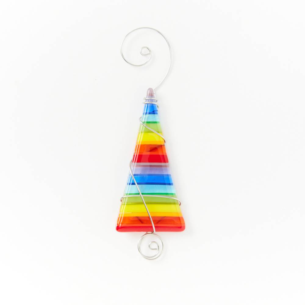 Rainbow Striped Christmas Tree – Glass Growers Gallery & Gifts