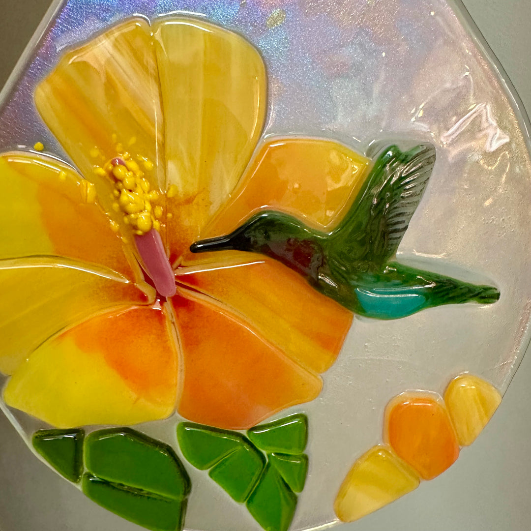 Hummingbird + Hibiscus Suncatcher