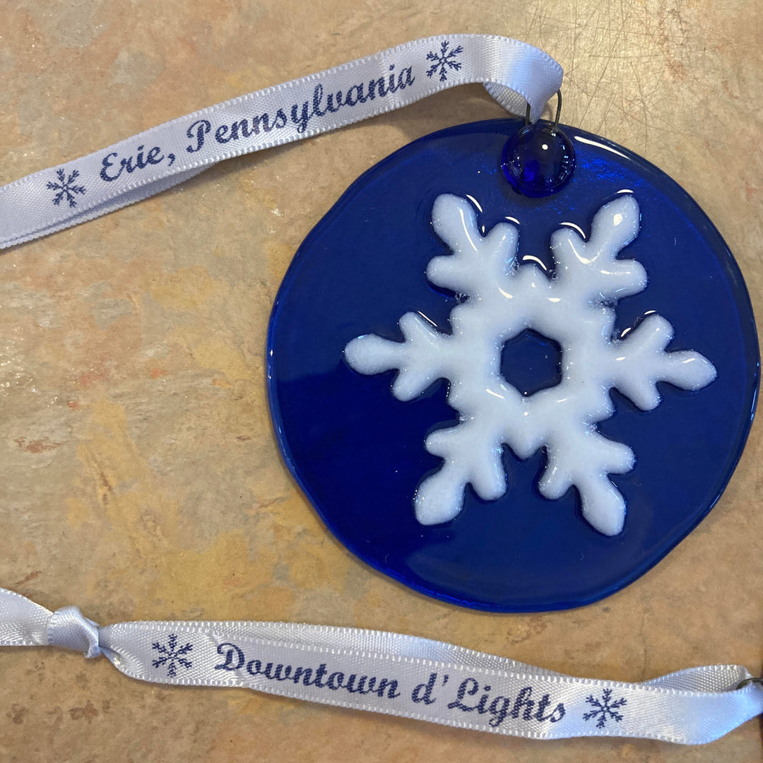 D'Lights Ornament 2023 Large Blue + White 1