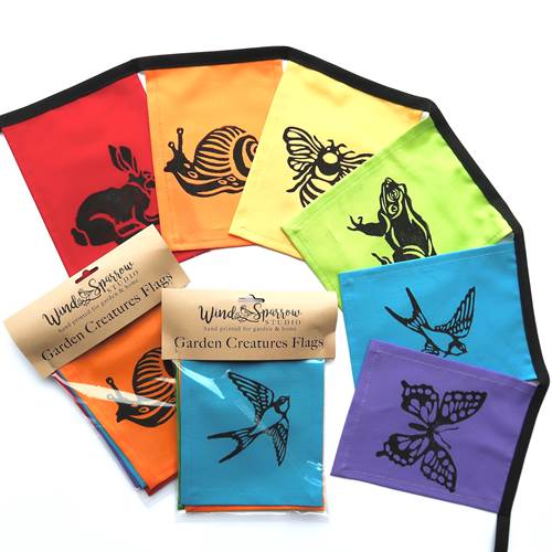 Garden Creatures Rainbow Flags