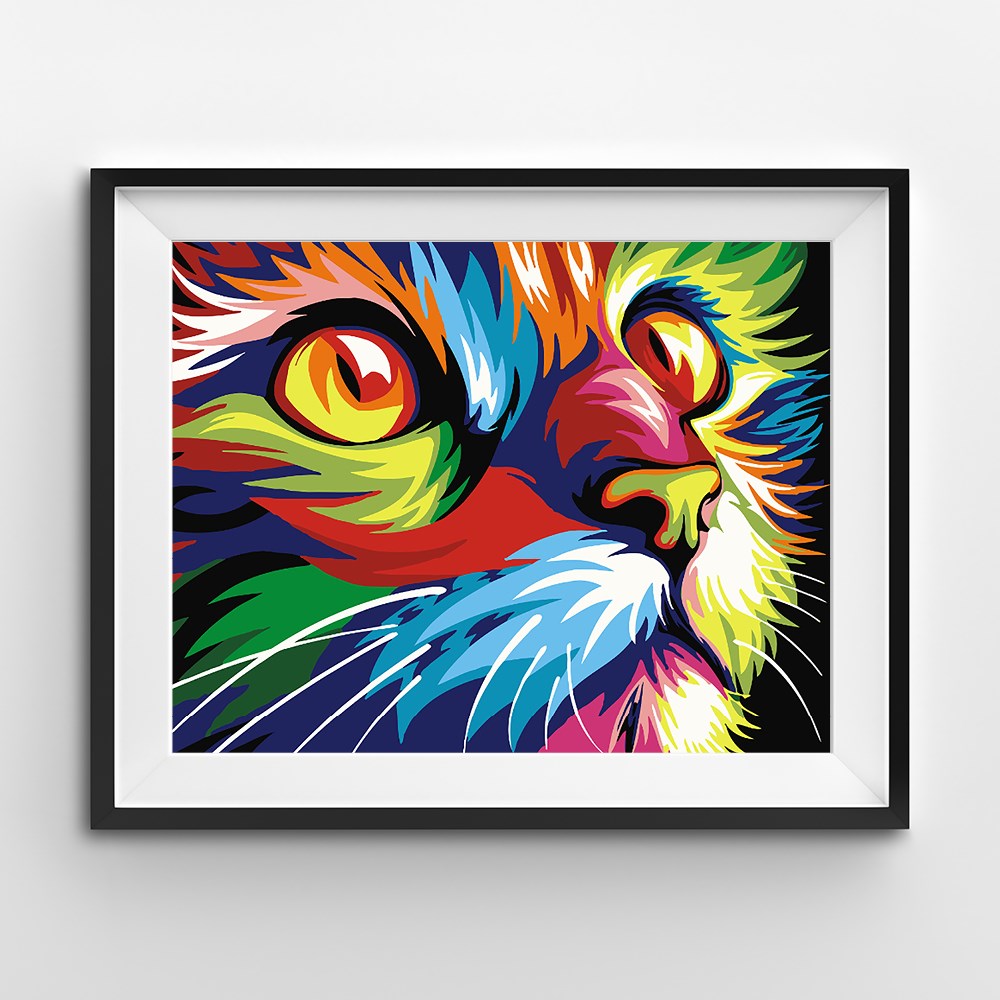 Abstract & Modern Colorful Cat