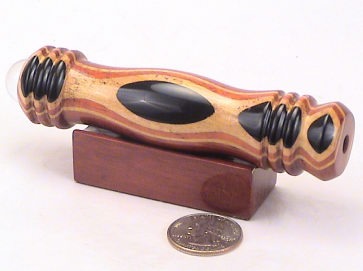 4.5" Teleidoscope Laminated Inlaid Ebony Eye With Matching Padauk Base