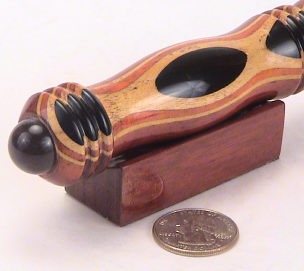 4.5" Teleidoscope Laminated Inlaid Ebony Eye With Matching Padauk Base