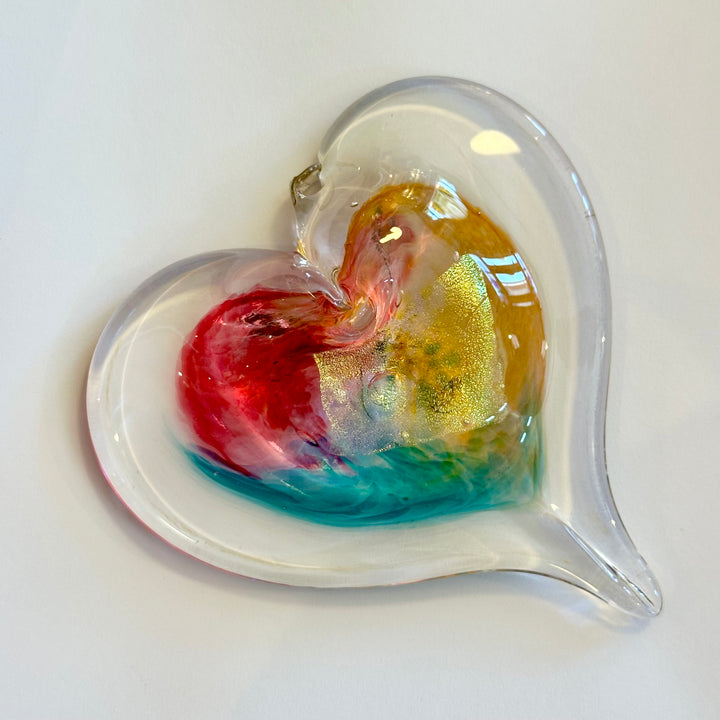 Medium Glass Heart - Fiji