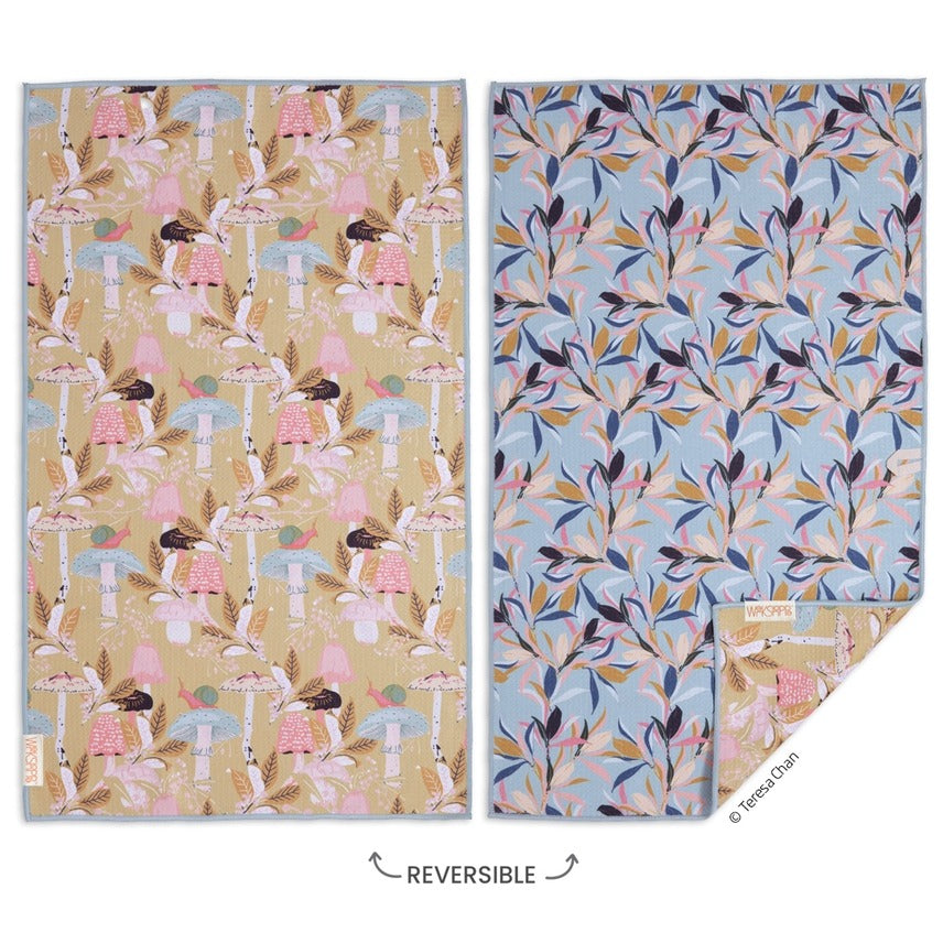 Microfiber Kitchen Dish Towel Woodland Mushrooms