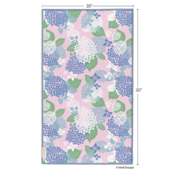 Microfiber Kitchen Dish Towel Hydrangea Tile