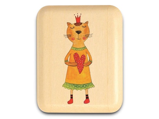 2" Flat Narrow Box Aspen Girl Cat + Heart