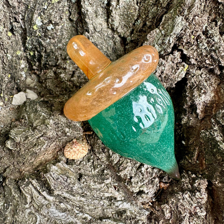 Green Glass Acorn