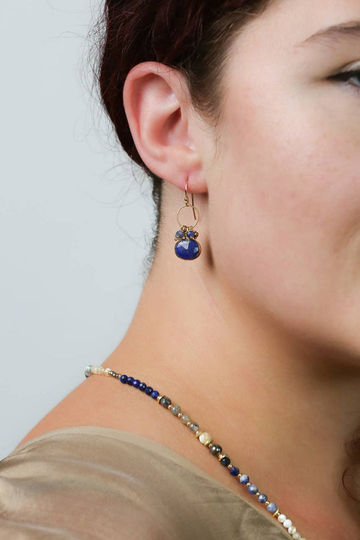 Blue Moon Lapis + Labradorite Cluster Earrings
