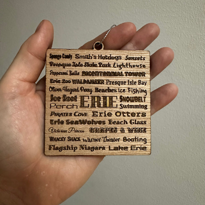 Erie Words Ornament